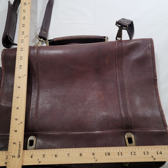 LE DONNE COLOMBIAN LEATHER FLAP SHOULDER BAGBUSINESSTRAVEL BRIEFCASE. Lap Top - Picture 5 of 10